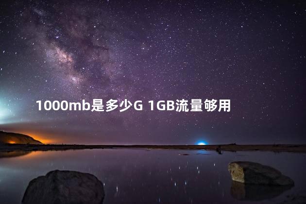 1000mb是多少G 1GB流量够用一天吗